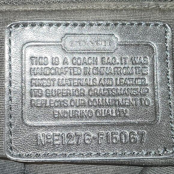 Coach 24CM Signature Duffle Shoulder Bag/Crossbody Black Silver - Picture 2 of 6